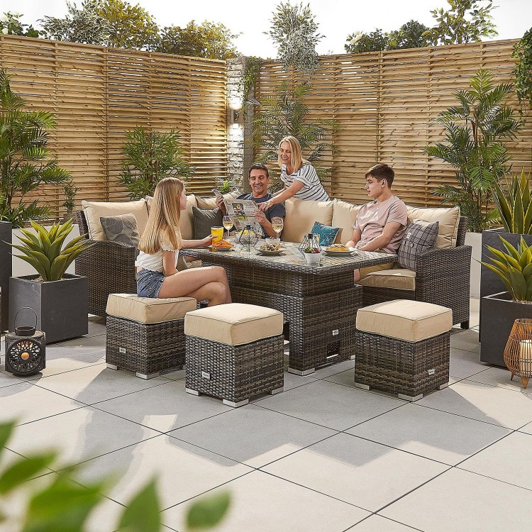 Garden set with rising table online